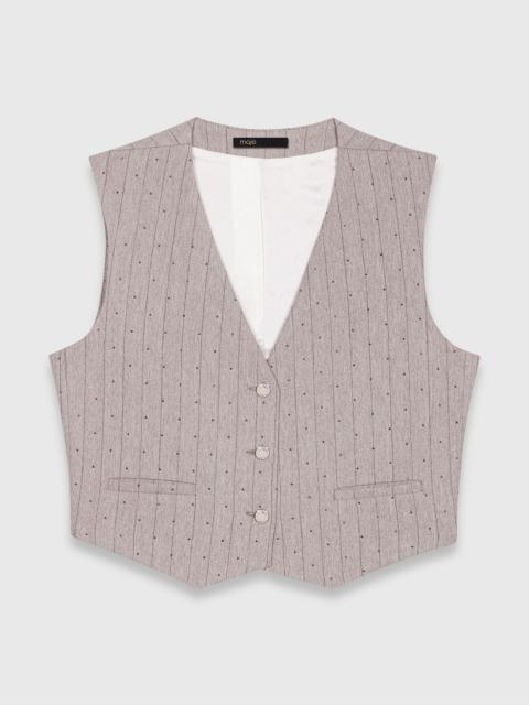 Rhinestone tailored vest