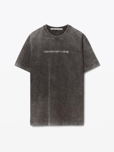 Alexander Wang HOTFIX LOGO GRILL TEE IN COMPACT JERSEY | REVERSIBLE