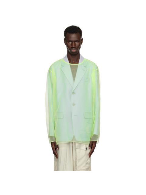 Green Sheer Crew Neck Top