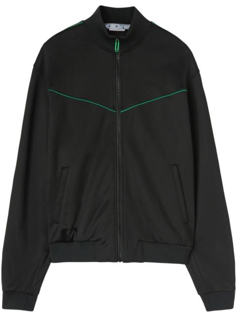 logo-embroidered zip-up jacket