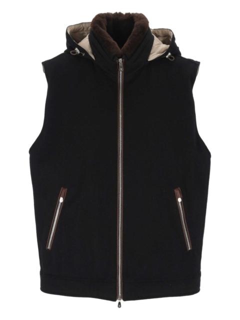 hooded wool gilet