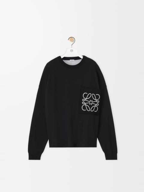 Anagram pocket sweater in cotton blend