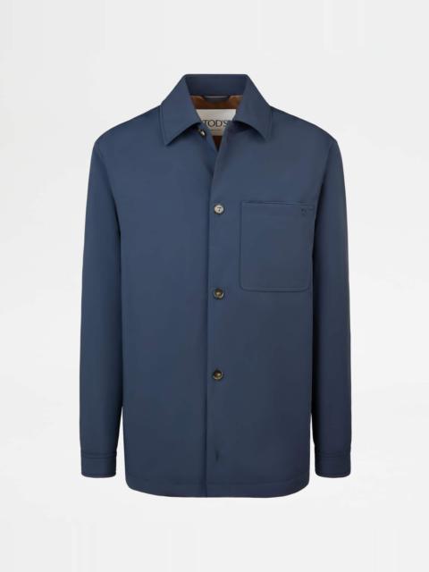 SHIRT JACKET IN TECHNICAL FABRIC - BLUE