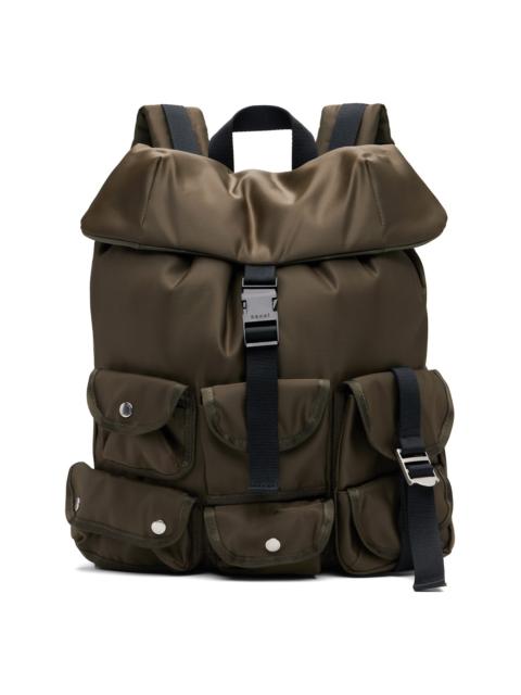 Khaki Nylon Backpack