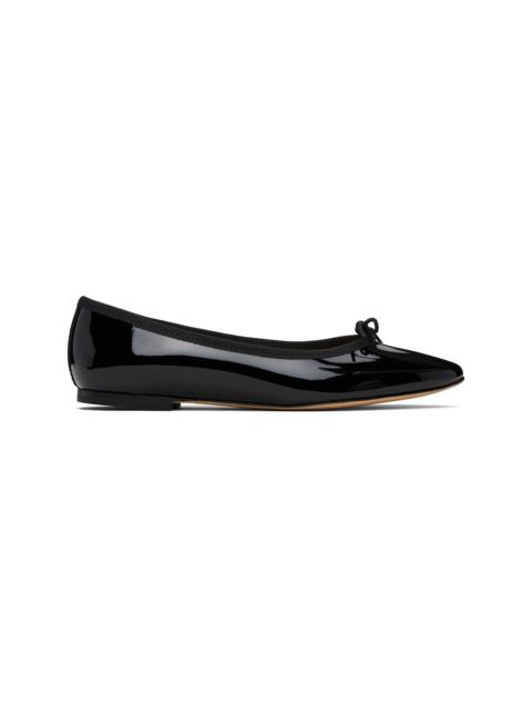 Black Cendrillon Pointed-Toe Ballerina Flats