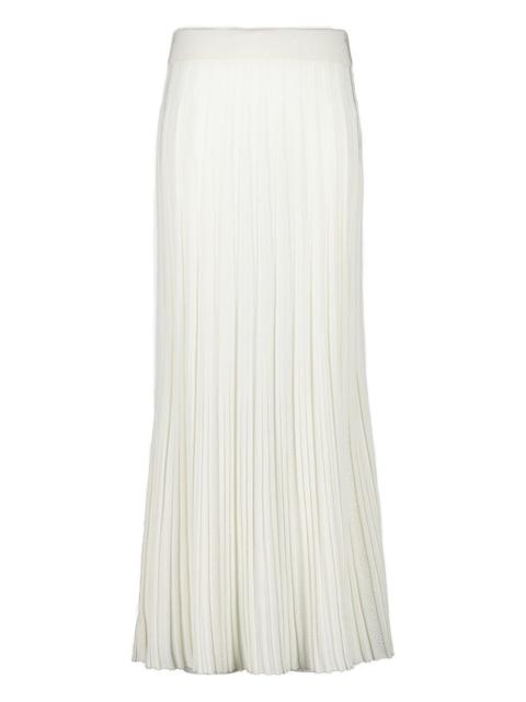 pleated knitted maxi skirt