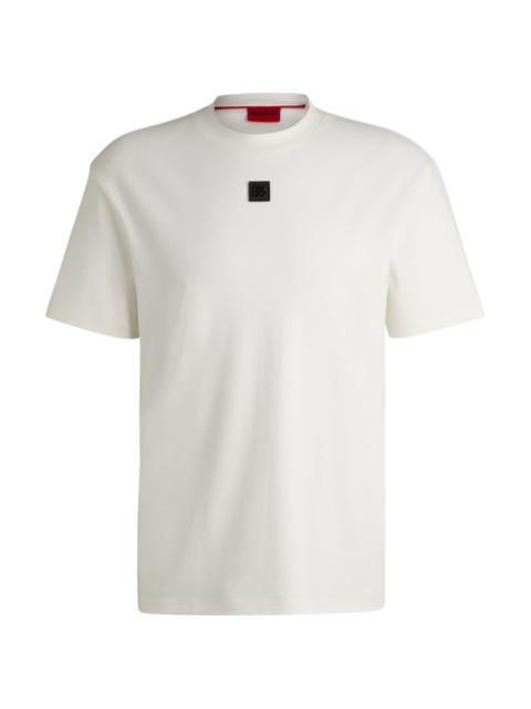 INTERLOCK-COTTON REGULAR-FIT T-SHIRT WITH STACKED LOGO