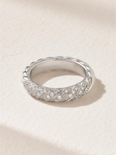 Sculpted Cable 18-karat White Gold Diamond Ring
