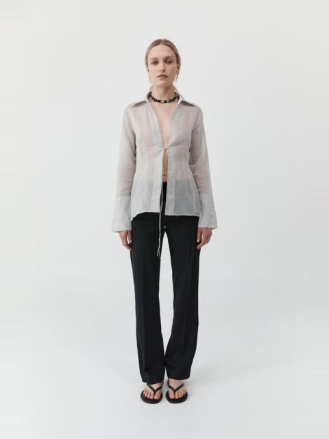 Sheer Stripe Tie Shirt - Sheer Stripe