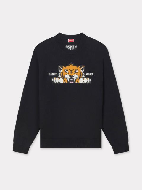 'KENZO Happy Tiger' embroidered jumper in cotton and Merino wool