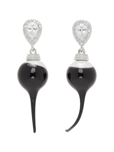 SSENSE Exclusive Silver & Black Diamond Drop Earrings
