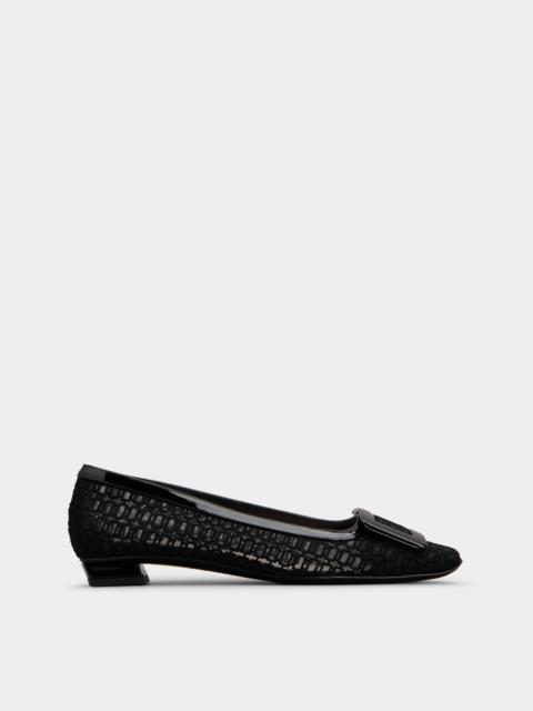 Belle Vivier Net Lacquered Buckle Pumps in Fabric