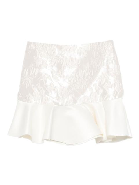 cloqué ruffled mini skirt