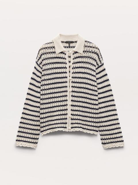 Khloe Striped Open-Knit Cardigan