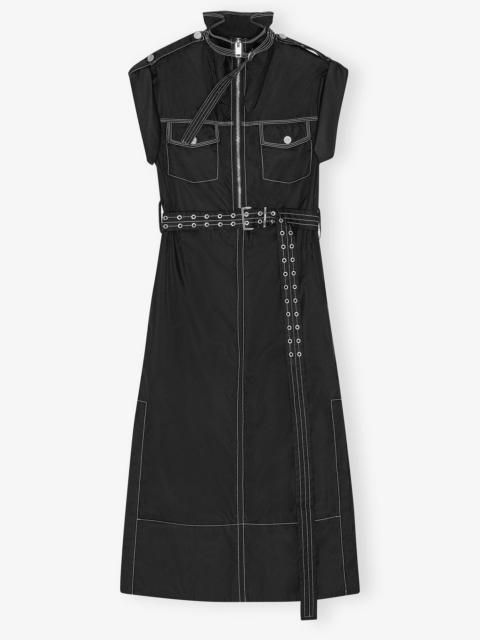 BLACK STRETCH COTTON DRESS