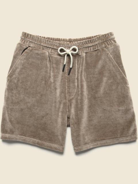7" Morel Velour Shorts - Brown