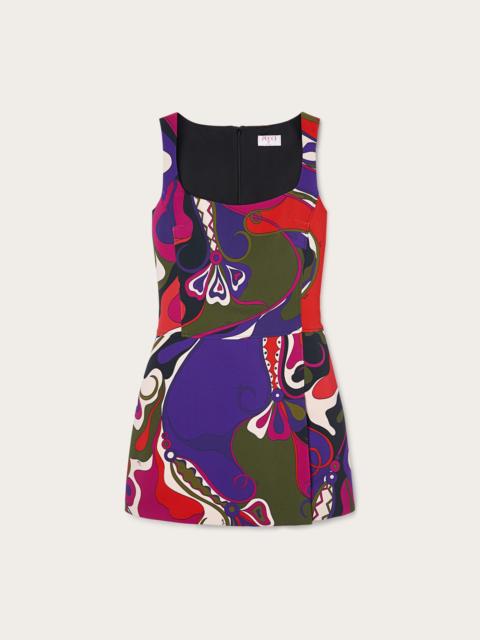ORCHIDEE PRINT SHORT DRESS