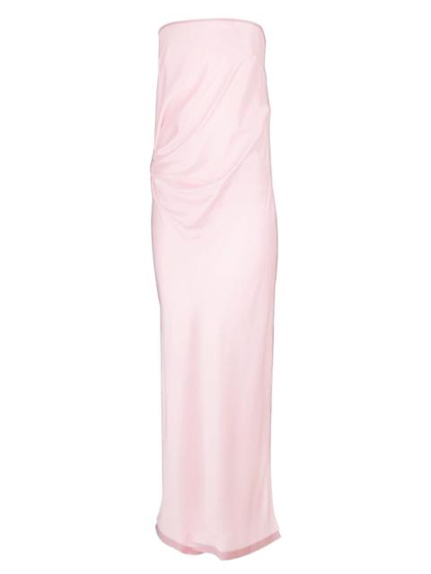 draped strapless dress