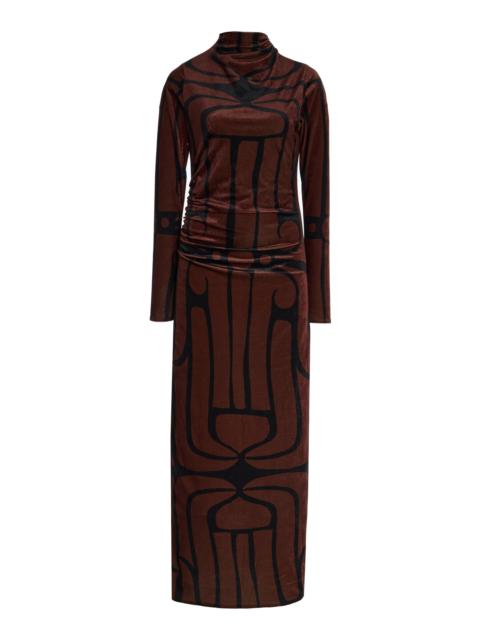 Isidora Velvet Maxi Dress brown