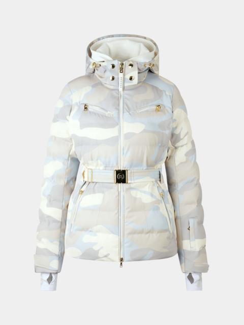 Ellya quilted jacket in Light blue/cream