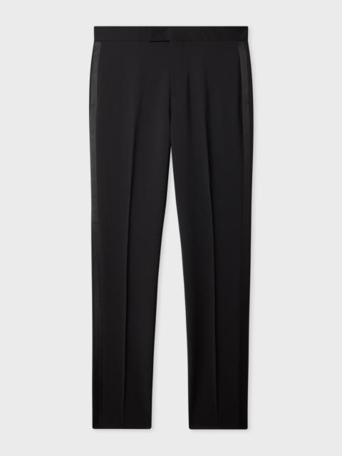 Tailored-Fit Black Wool-Mohair Evening Trousers