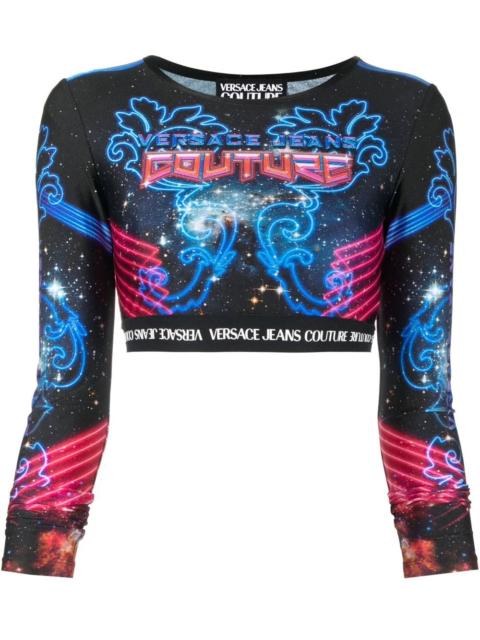 logo-print cropped top