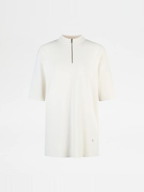 T-SHIRT IN STRETCH VISCOSE - WHITE