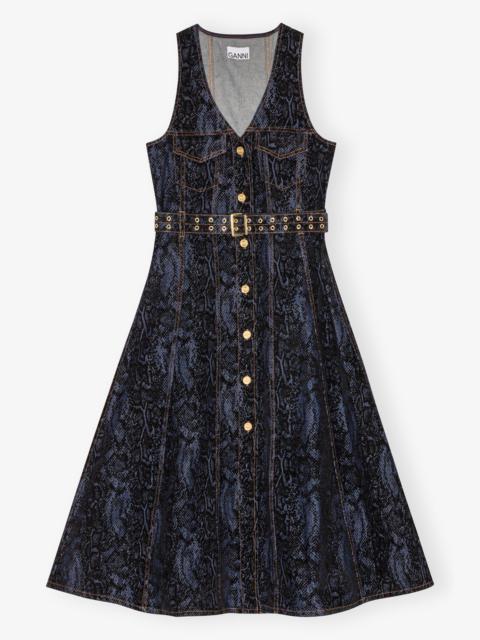 BLUE SNAKE PRINT DRESS