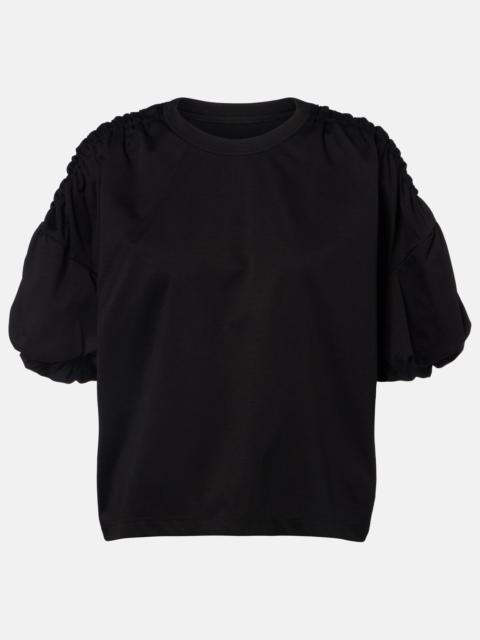 Gathered cotton jersey T-shirt