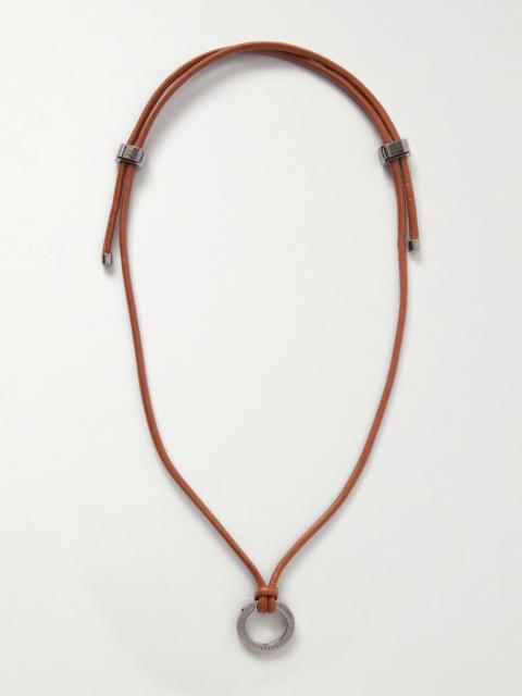 Leather And Silver-tone Necklace