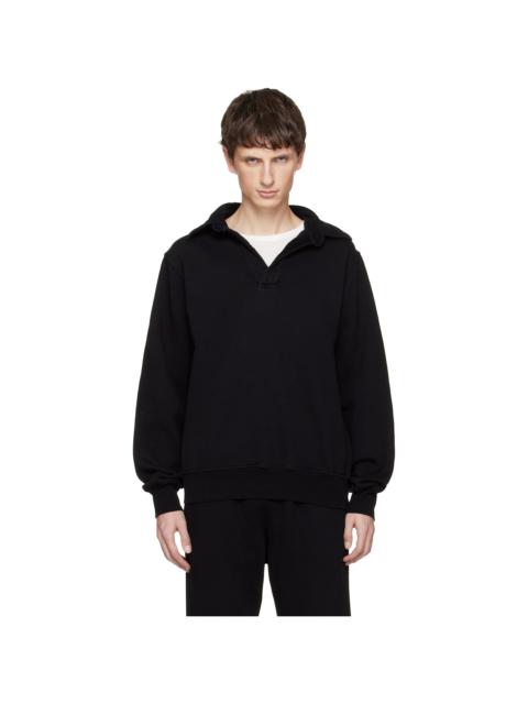 Black Heavyweight Moto Back Polo