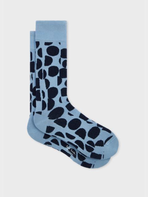 Sky Blue Mix Up Polka Dot Socks
