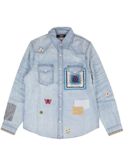 embroidered denim shirt