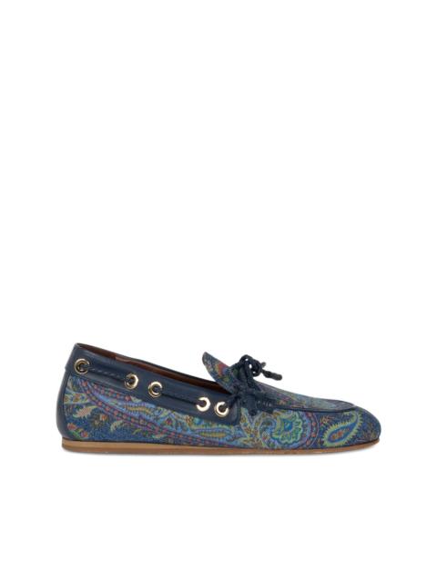 paisley denim loafers