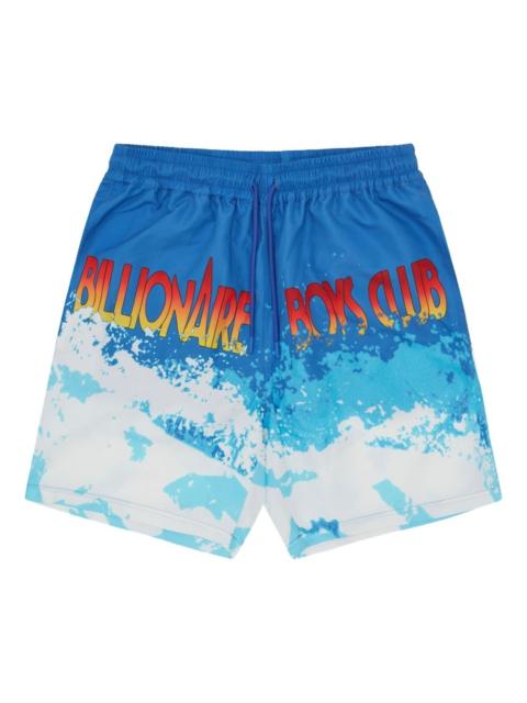 wave-print swim shorts