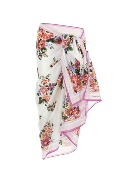 bouquet fringed sarong beach cover-ups