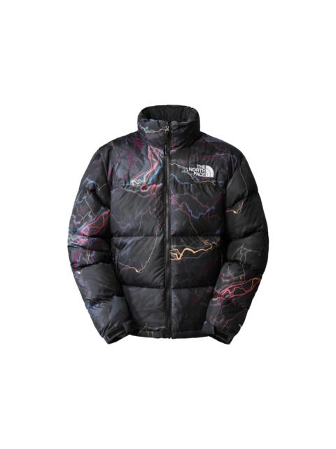 The North Face 1996 Retro Nuptse 700 Fill Packable Jacket TNF Black Trail Glow Print
