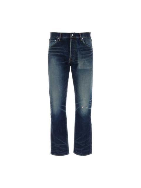 DARK BLUE DENIM STRAIGHT JEANS