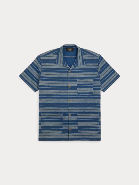 Indigo Striped Jersey Camp Shirt
