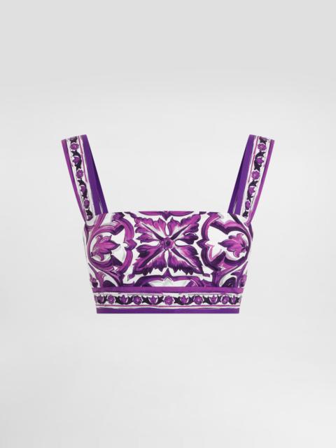 Majolica-print poplin top