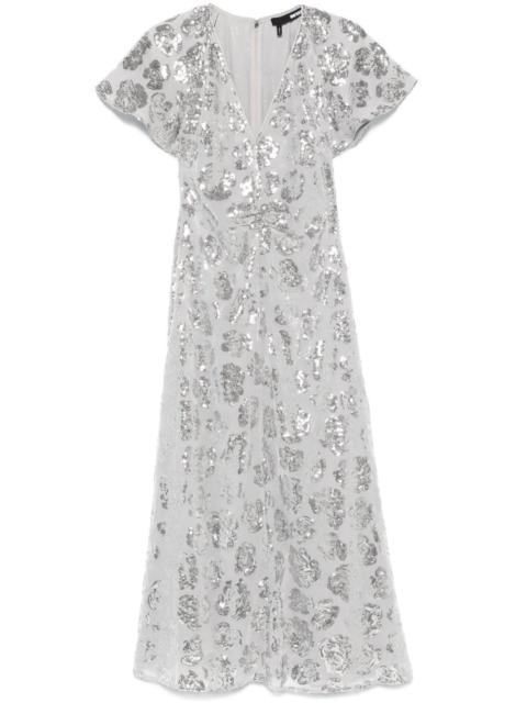 sequin-embellished chiffon midi dress