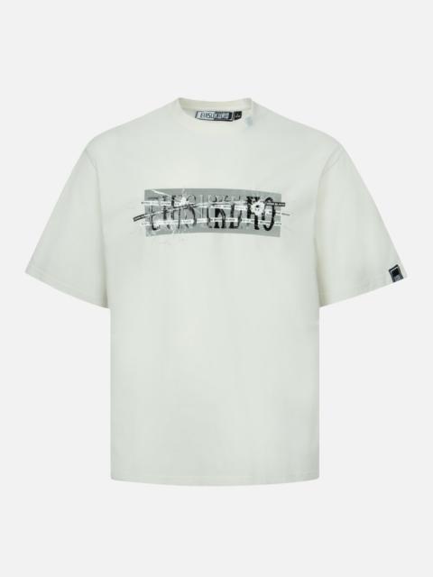 Multi Logo and Fragile Glass Effect Print Regular Fit T-shirt