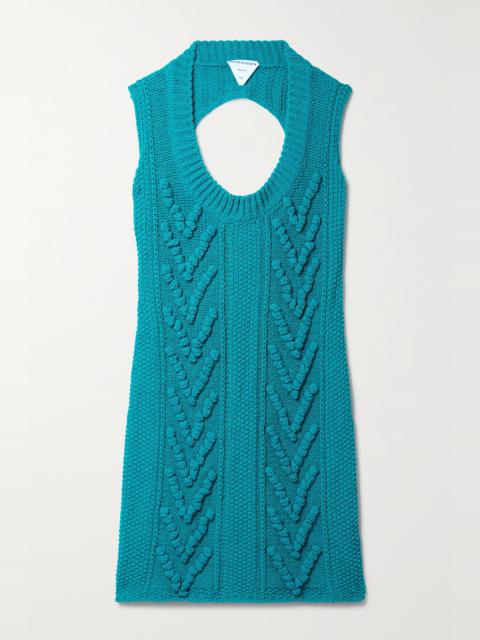 Cutout cotton-blend mini dress