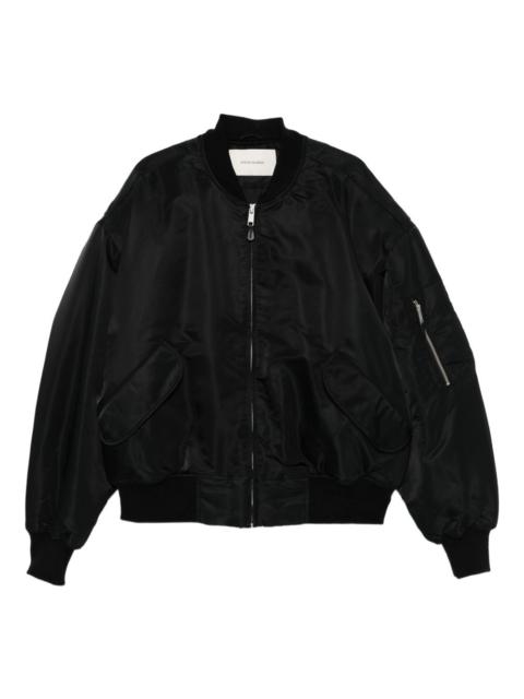 zip-fastening bomber jacket