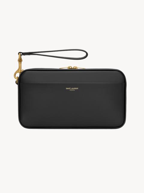 SAINT LAURENT PARIS TRAVEL POUCH IN SMOOTH LEATHER