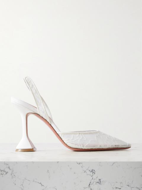 Holli Lace And Leather Slingback Pumps