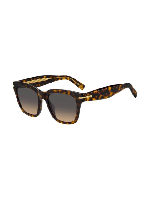 HAVANA-ACETATE SUNGLASSES WITH GOLD-TONE DETAILS