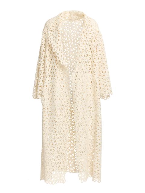 Oversized Macrame Coat white