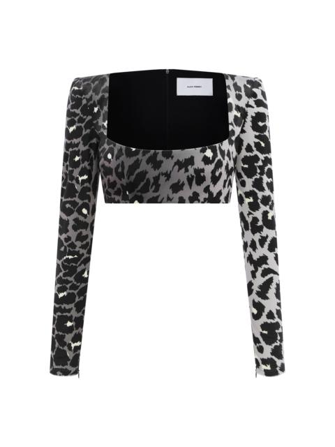 Leopard Printed Velvet Crop Top animal