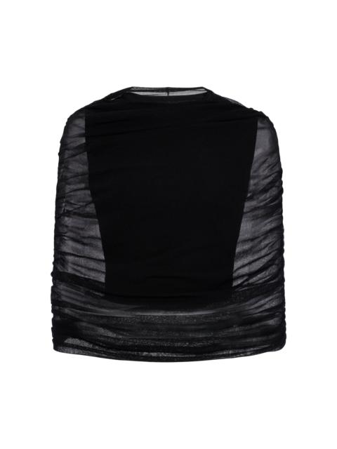 Exclusive Lyra Shirred Knit Top black